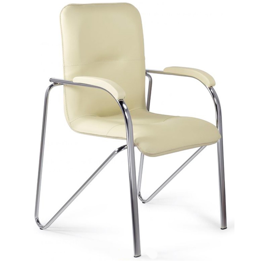 Стул для посетителей EVERPROF "Samba Chrome", хром, кожзам, бежевый