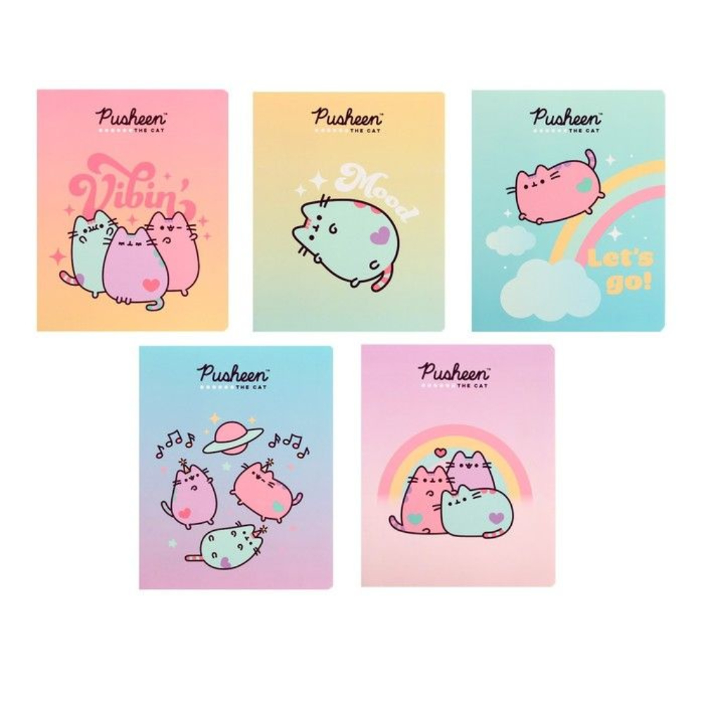 Тетрадь "Pusheen", А5, 48 листов, в клетку, ассорти