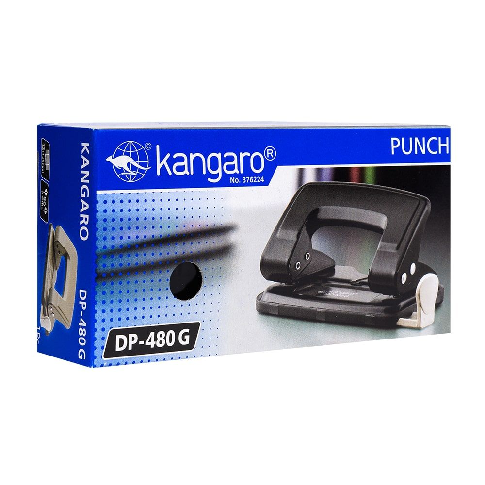 Дырокол Kangaro "DP-480G", 12 листов, синий - 2