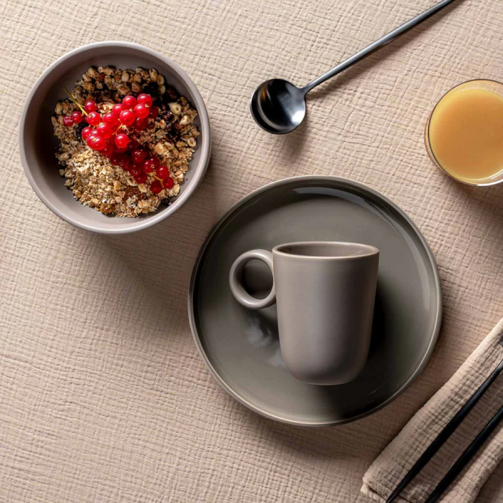 Тарелка керамическая "ROMA", 22 см, серо-коричневый - 7