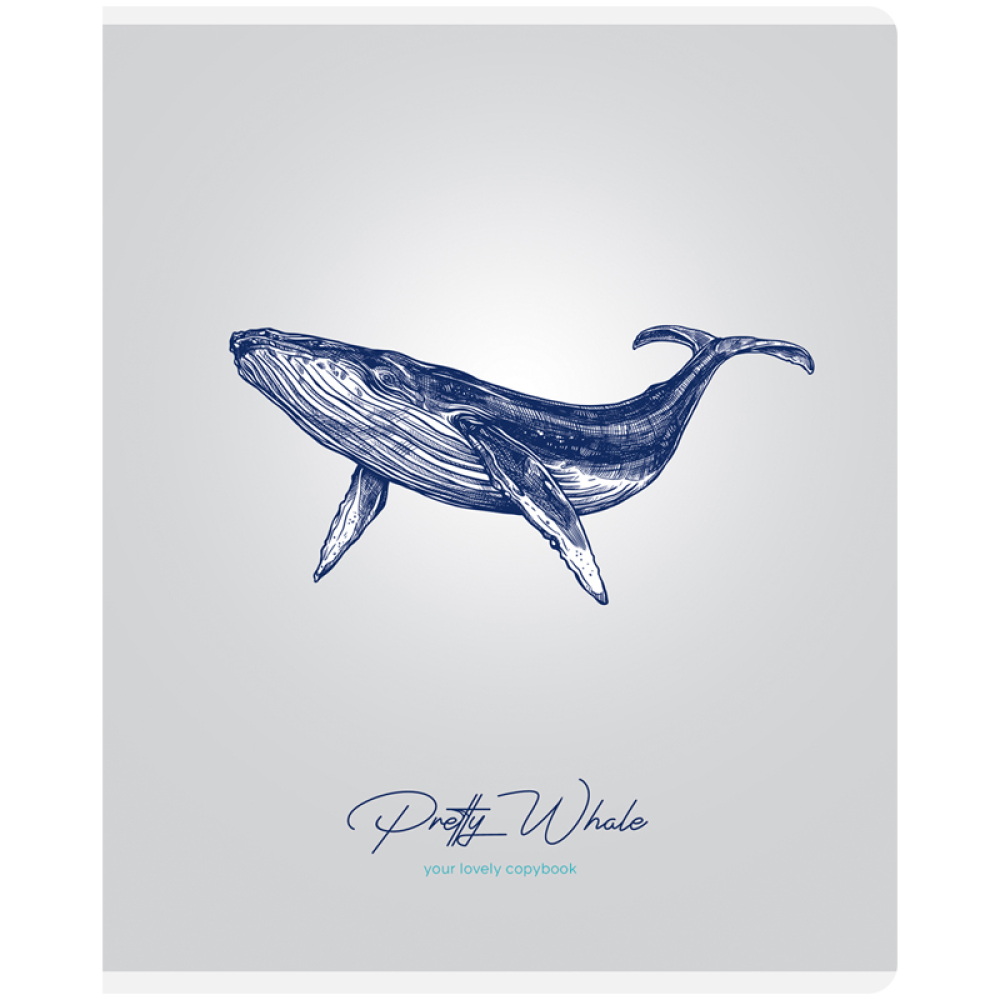 Тетрадь "Pretty whale", А5, 48 листов, клетка, ассорти - 3