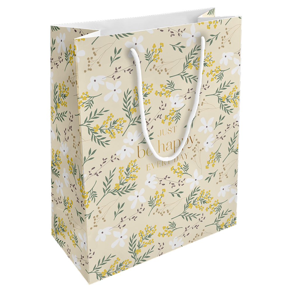 Пакет бумажный подарочный "Fleurs. Мимоза", 25х32х12 см, разноцветный