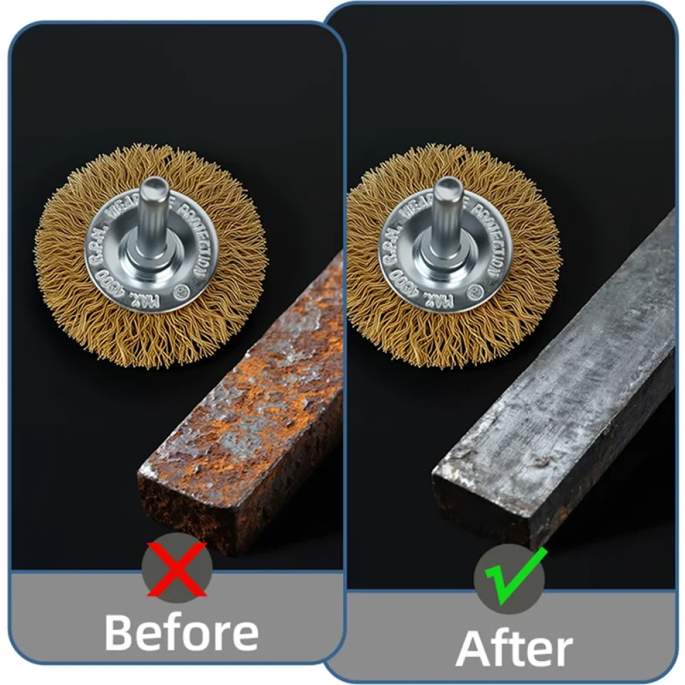 Щетка для дрели Deli YS EDH-GSS075-E3, плоская, проволочная - 5