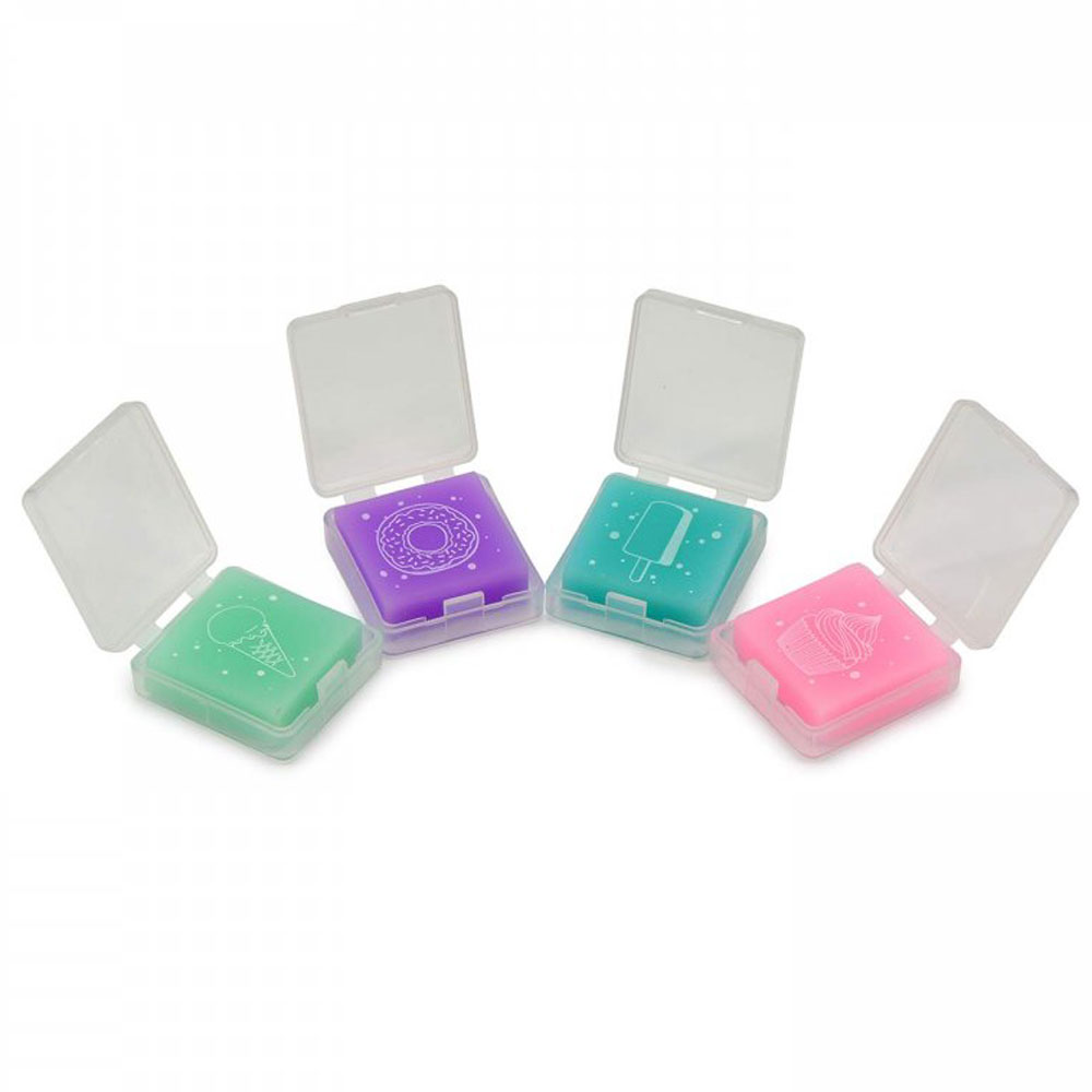 Ластик "HappyGraphix Zefir" в футляре, 1 шт, ассорти