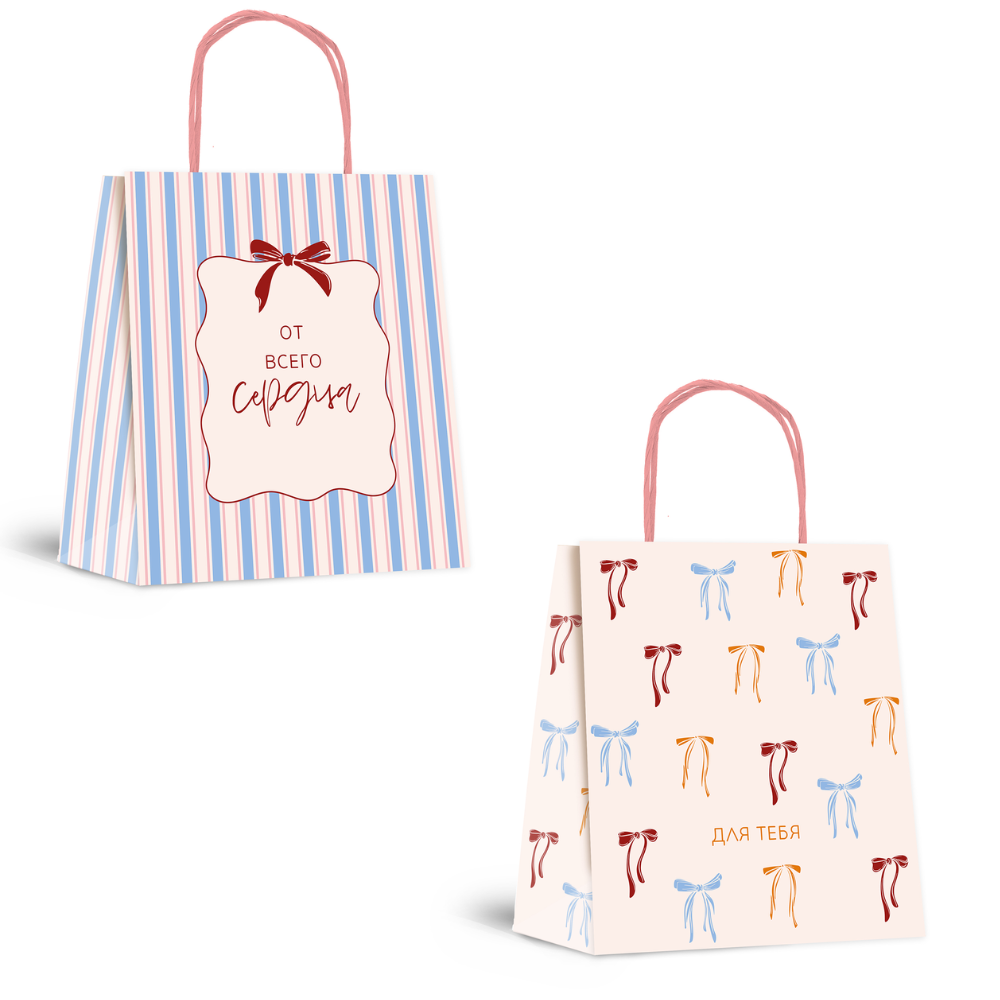 Пакет бумажный подарочный"Cherry Lady", 32х28х15 см, ассорти