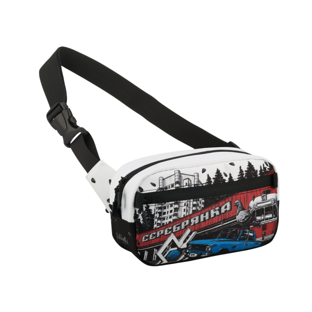 Сумка поясная "Квадро Серебрянка", белый