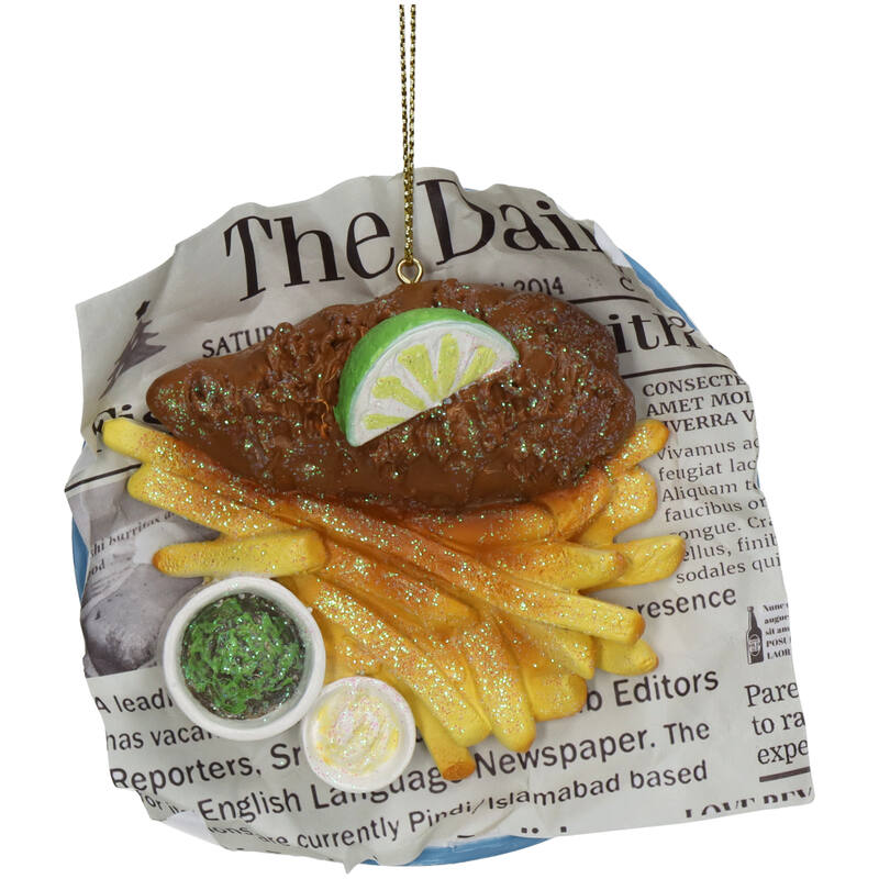 Украшение елочное Kersten "Рыба и картофель" 10 см, полирезина, разноцветный