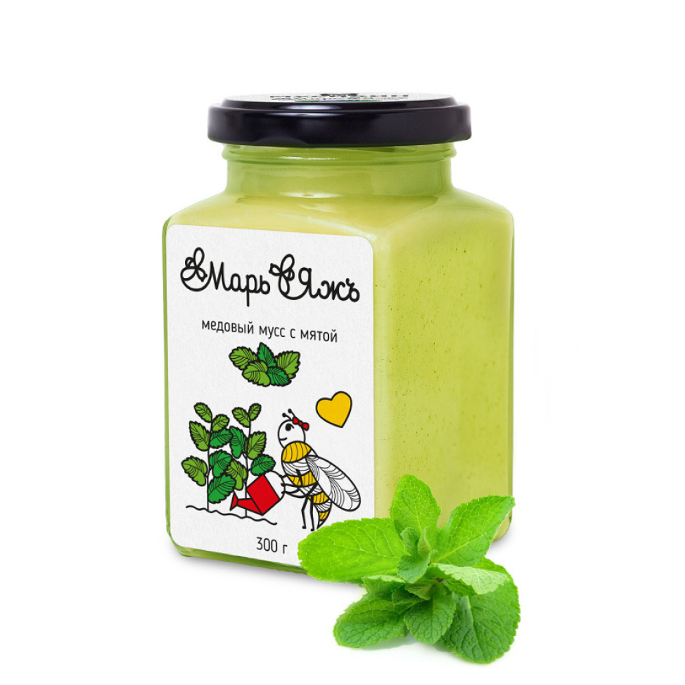 Медовый мусс "МарьЯжъ" с мятой, 300 гр 