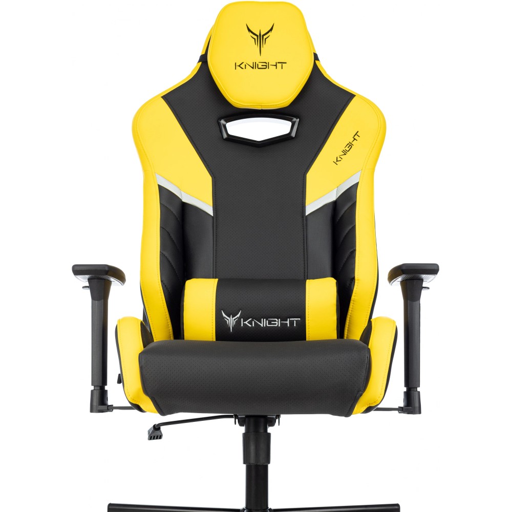 Кресло игровое Бюрократ Knight Thunder 5X экокожа, черный, желтый, металл - 9