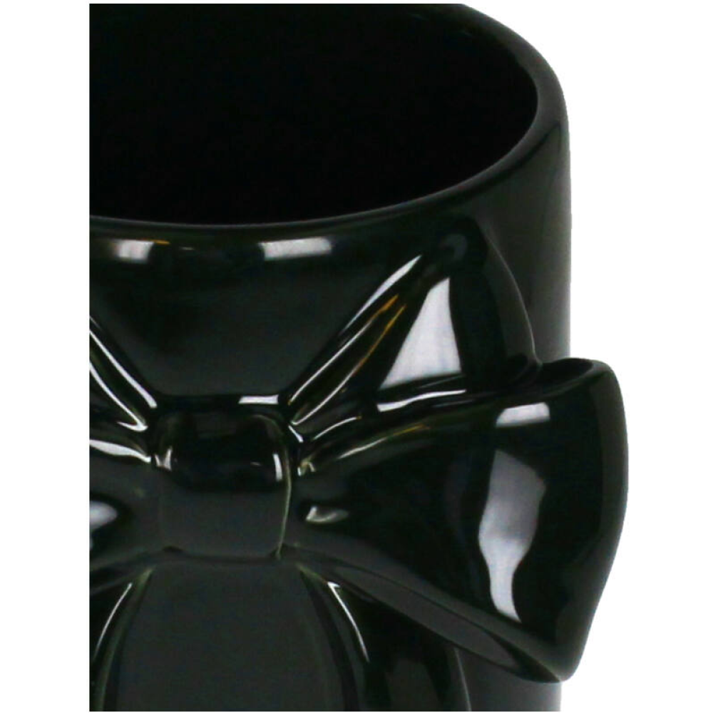 Ваза керамическая "С бантом", 11.5х10.5х18.4 см, черный - 2