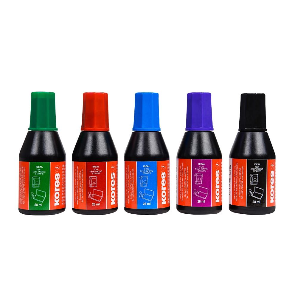 Краска штемпельная "Kores", 28 мл, синий - 2