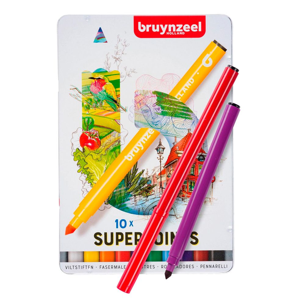 Набор маркеров художественных "Bruynzeel Super Point", 10 шт.