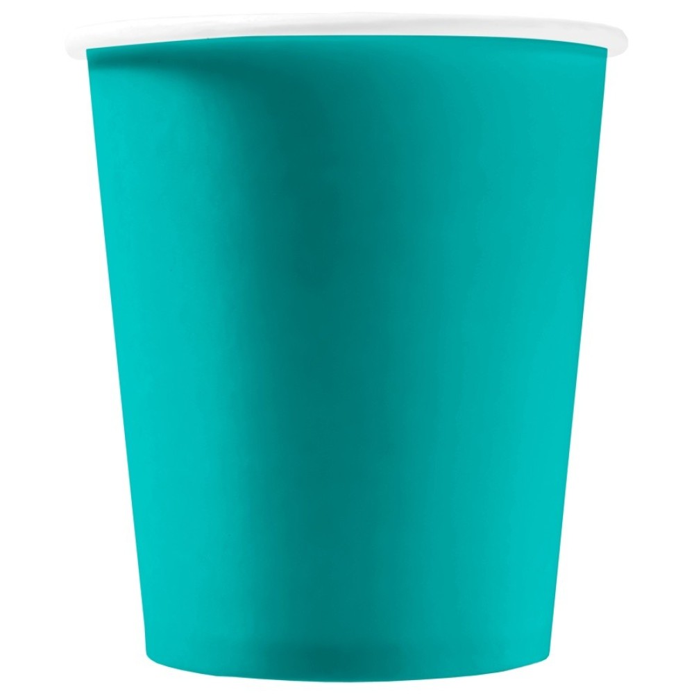 Стакан картонный 250 мл, 1сл., 50шт/упак, бирюзовый