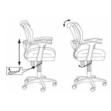 Кресло "Бюрократ CH-W797", сетчатая ткань, пластик, голубой - 5