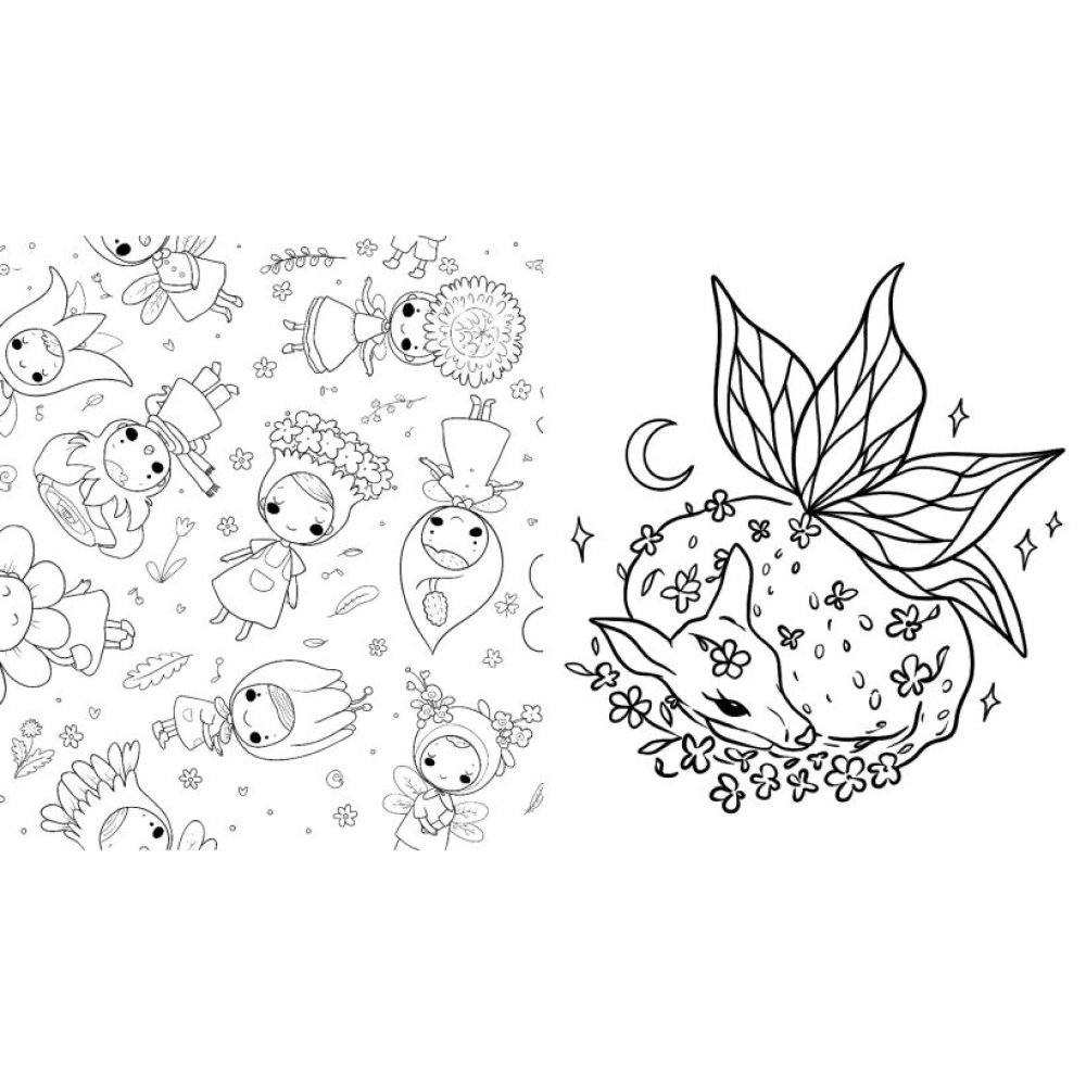 Раскраска "Лесные создания и феи" - 3