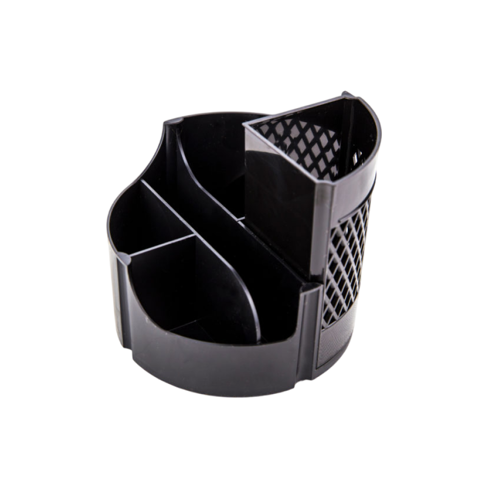 Подставка для канцелярских мелочей "Офис Класс 360°", пластик, черный