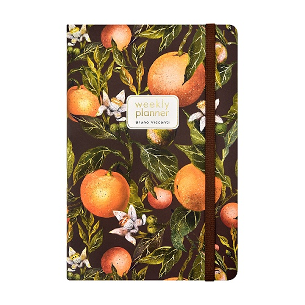 Еженедельник недатированный "Flora. Paradise. Oranges", А5, 144 страниц, линованный, оранжевый, зеленый