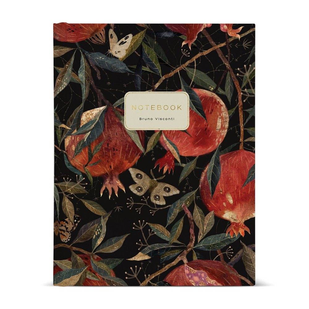 Тетрадь "Flora. Гранат", A5, 80 листов, клетка, на кольцах, черный, красный