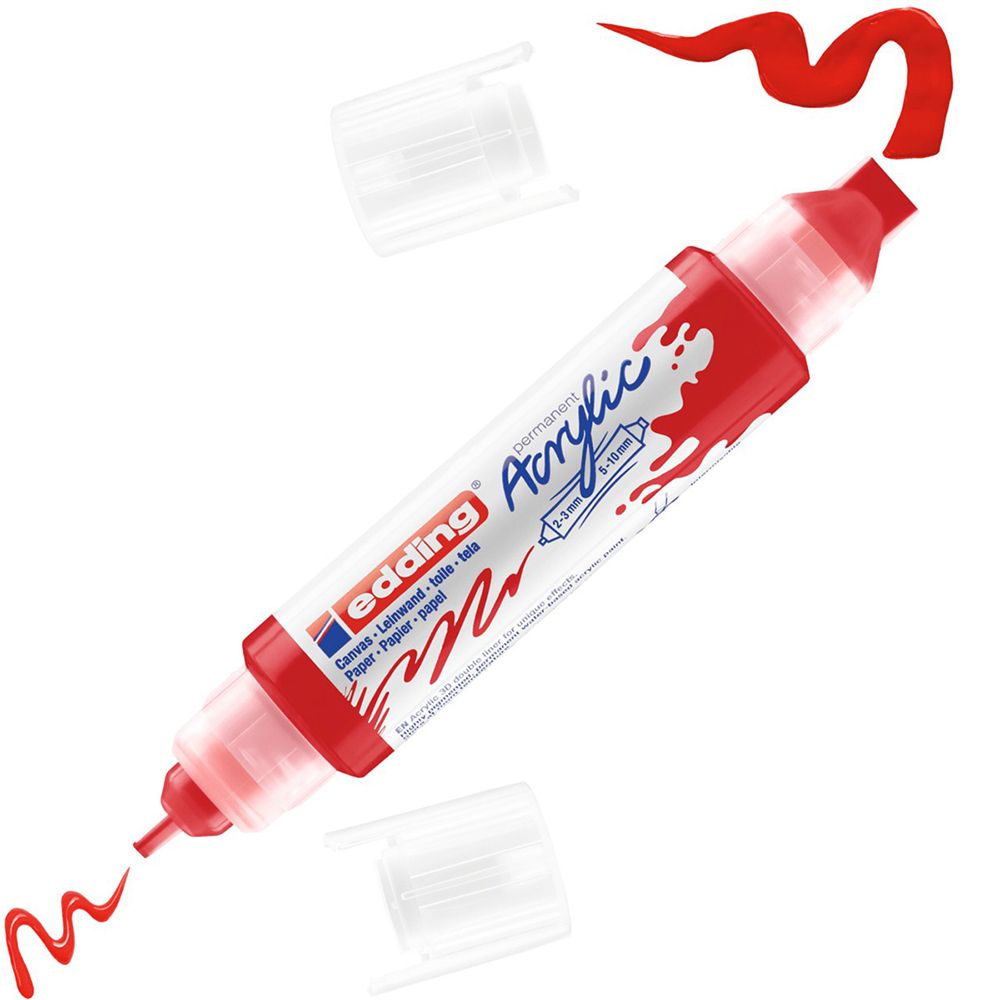 Маркер акриловый "Edding 3D Double Liner", красный транспортный