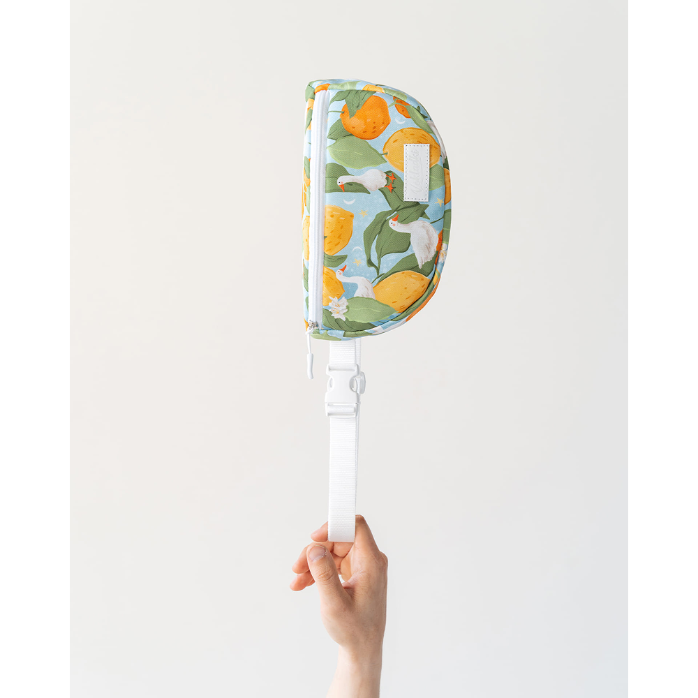 Сумка поясная "Гуси Мини", белый, оранжевый