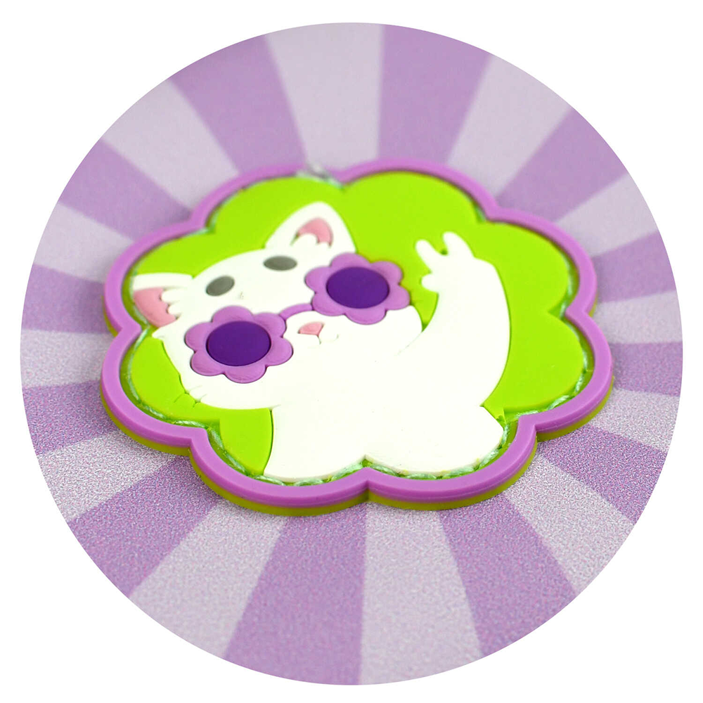 Пенал "Котик в очках-2", 1 отделение, фиолетовый - 3