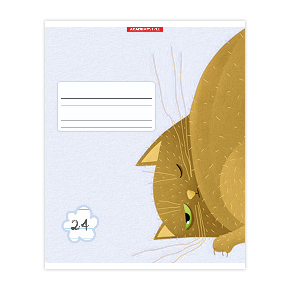 Тетрадь "Коты", А5, 24 листа, линейка, ассорти - 6