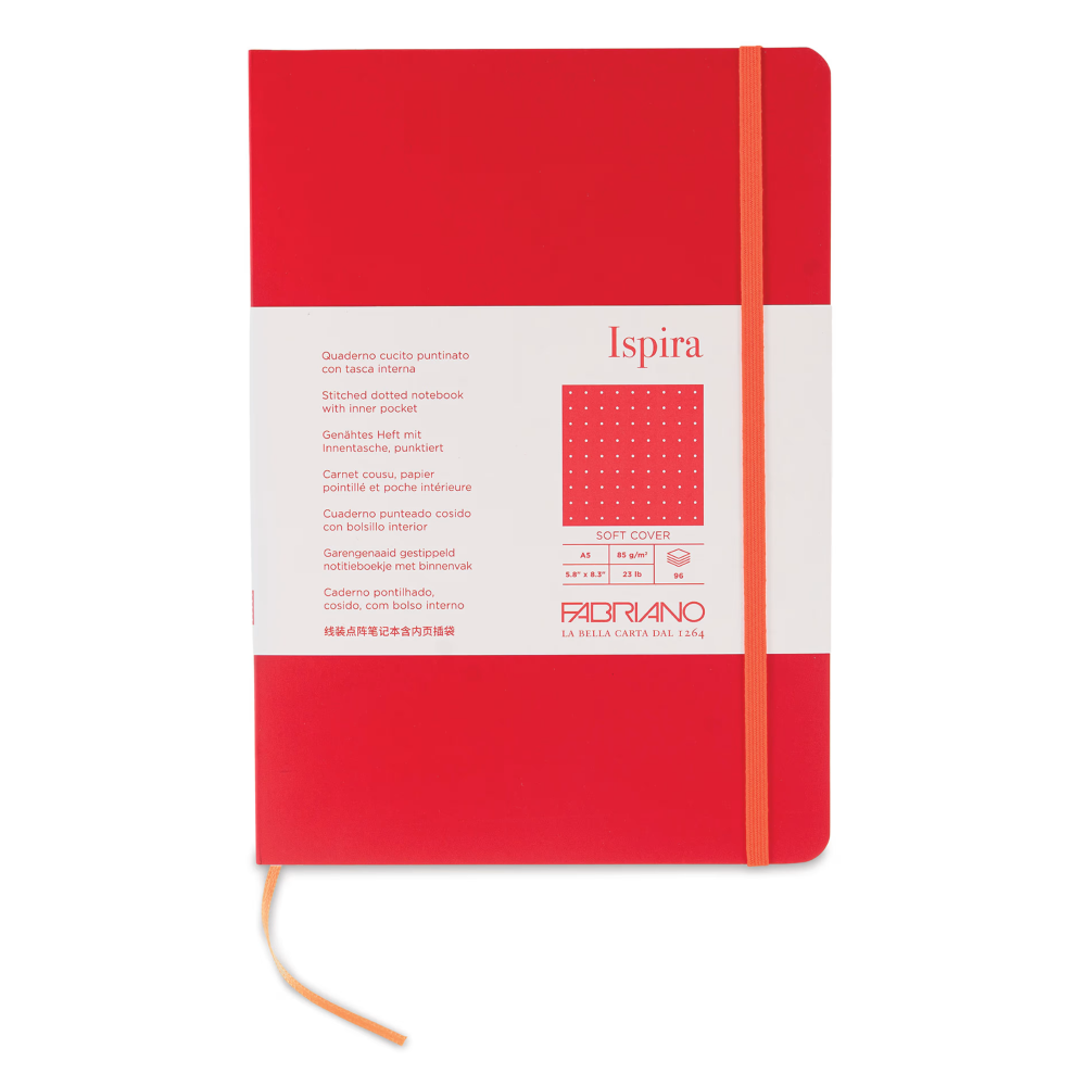Блокнот "Fabriano. Ispiria", A5, 96 листов, точка, красный