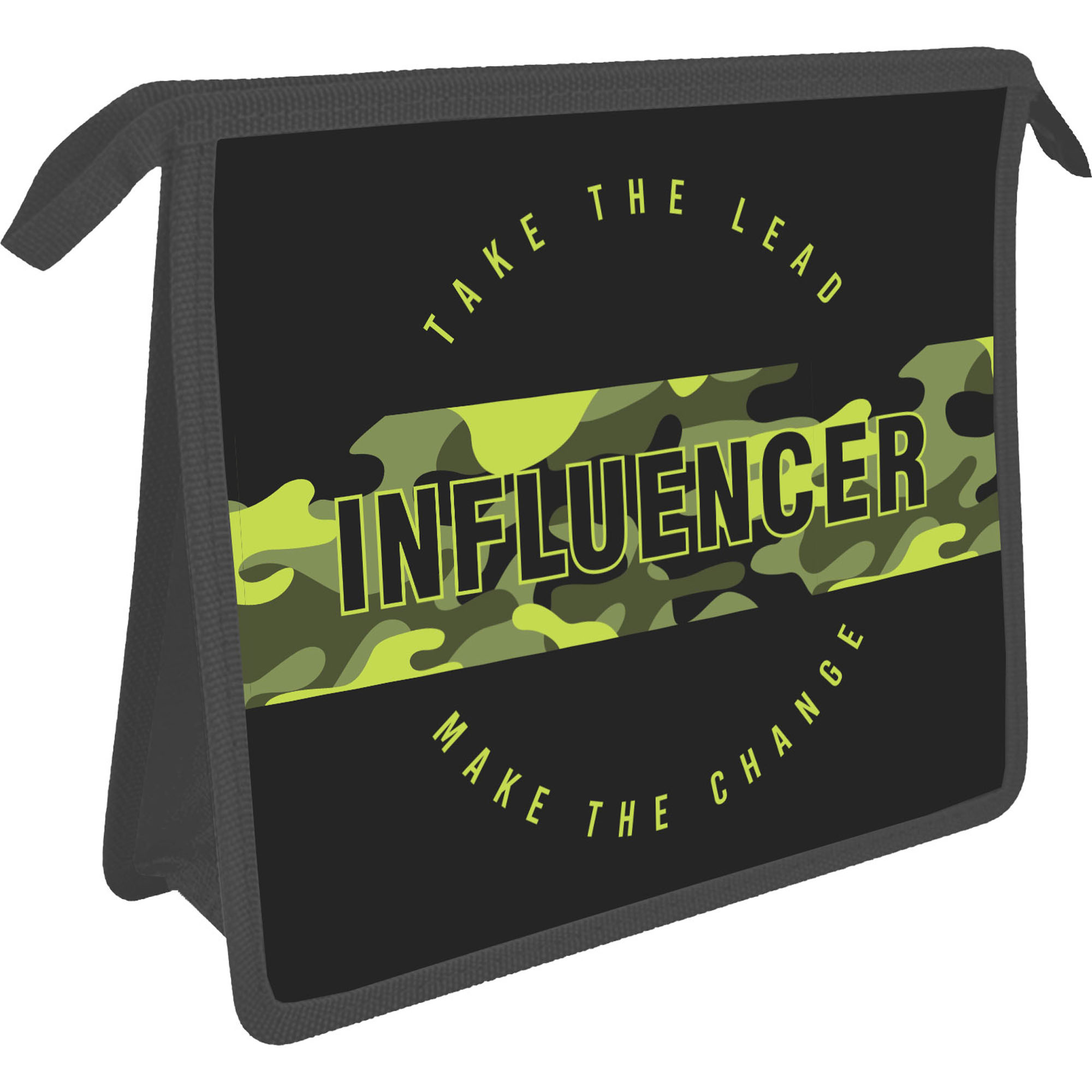 Папка для тетрадей "Colorio", А5, на молнии, пластик, черный, зеленый