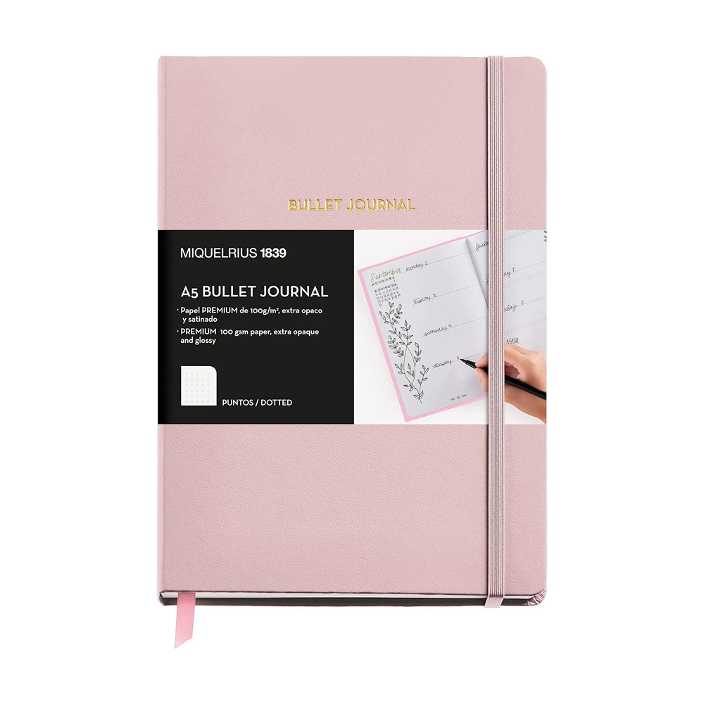 Блокнот "Bullet Journal", А5, 96 листов, в точку, розовый