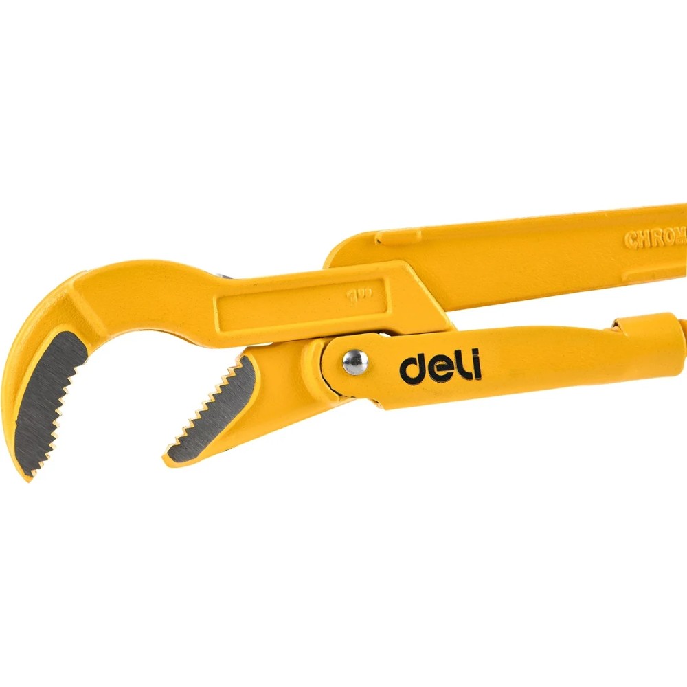 Ключ трубный Deli YS EDL105267 2",тип S, раскрытие губок 67 мм, желтый