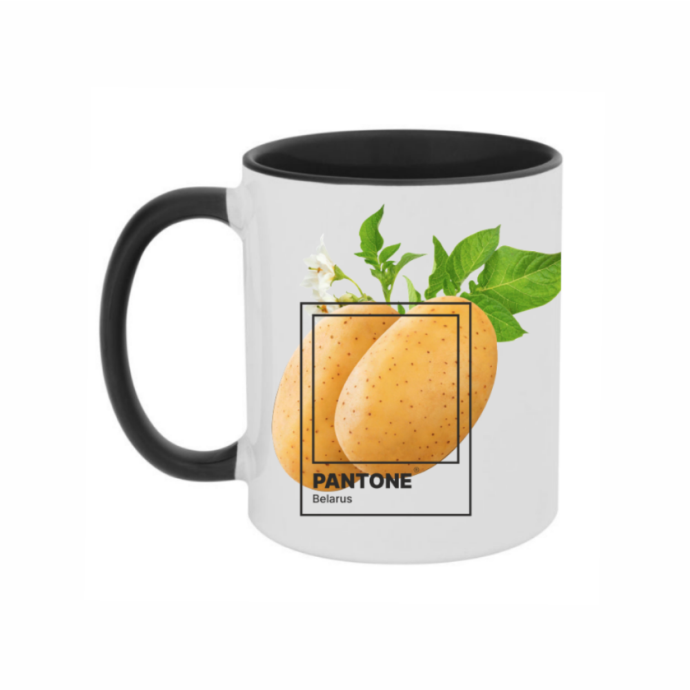 Кружка керамическая "Pantone. Belarus", 320 мл, белый, черный