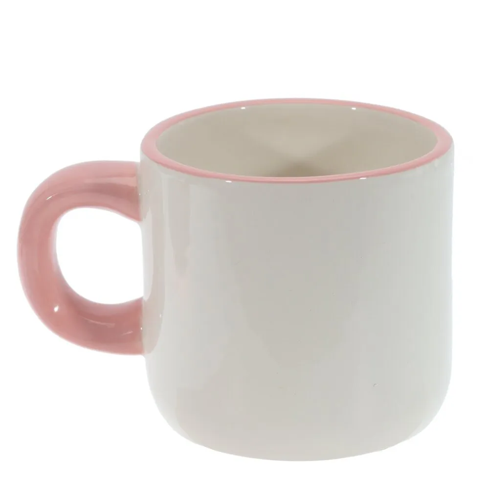 Кружка керамическая "Лошадка", 350 мл, белый, розовый