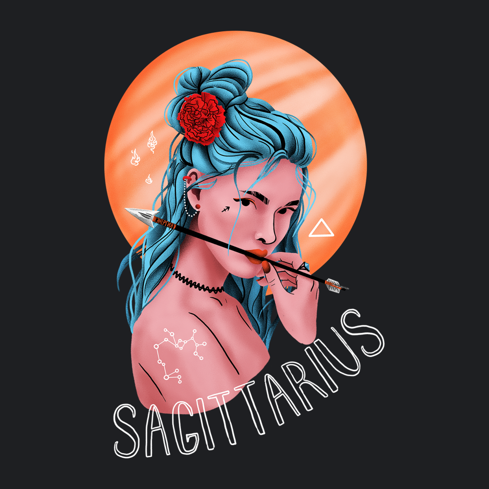 Футболка унисекс "Стрелец", черный, M-L