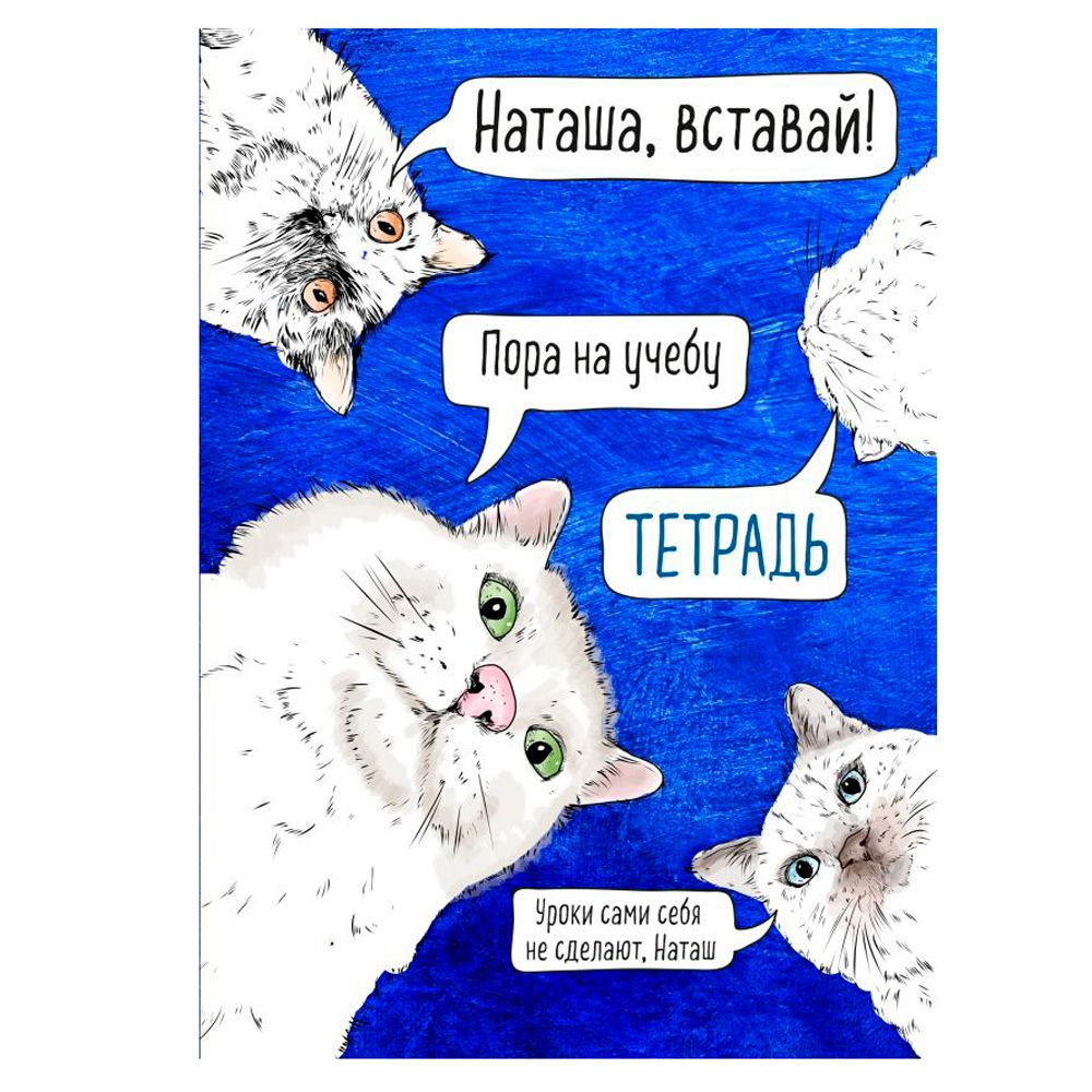 Тетрадь "Наташа, вставай!", А5, 48 листов, клетка, разноцветный