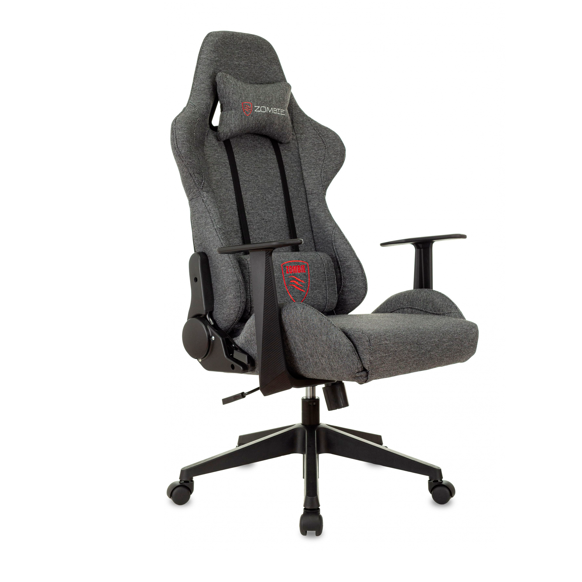 Кресло игровое Бюрократ Zombie Neo, ткань, серый