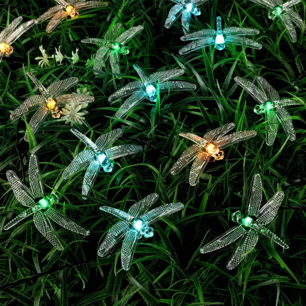 Гирлянда уличная "Стрекоза", 3 м, 20 LED, мультиколор, солнечная батарея - 7