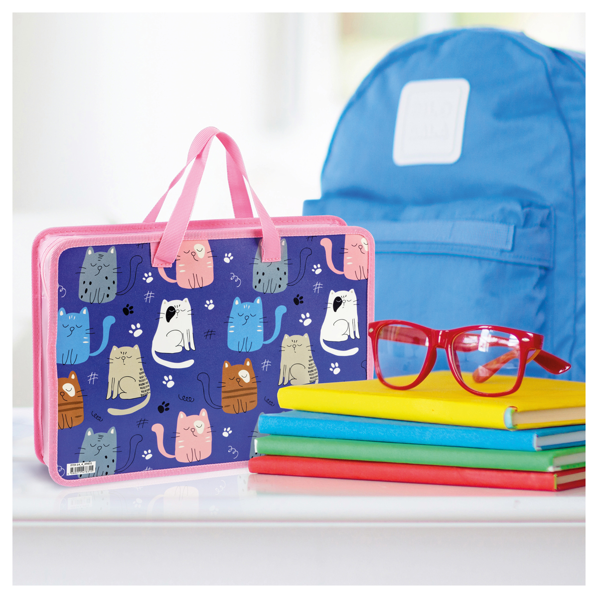 Папка для тетрадей с ручками ArtSpace "My Pets", А4, молния, пластик, разноцветный - 6