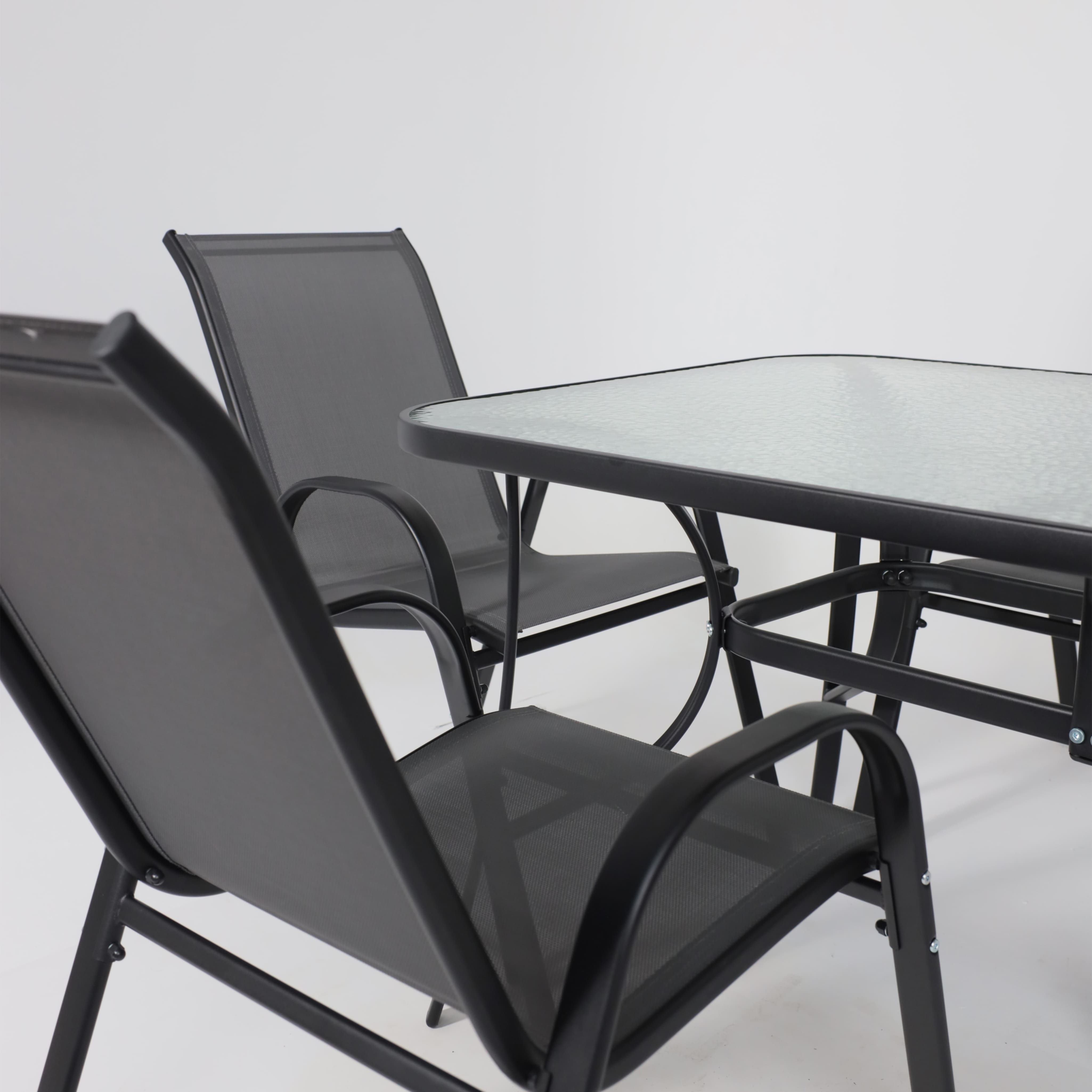 Комплект мебели садовой AksHome SUNBEAM (стол 1 шт, 6 кресел, зонт 1 шт), серый, черный - 21