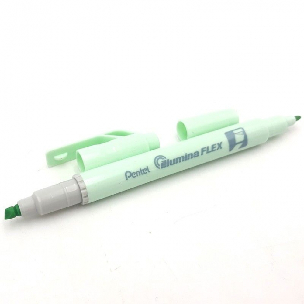 Маркер текстовый двусторонний «Pentel Illumina flex», пастельный, зеленый - 3