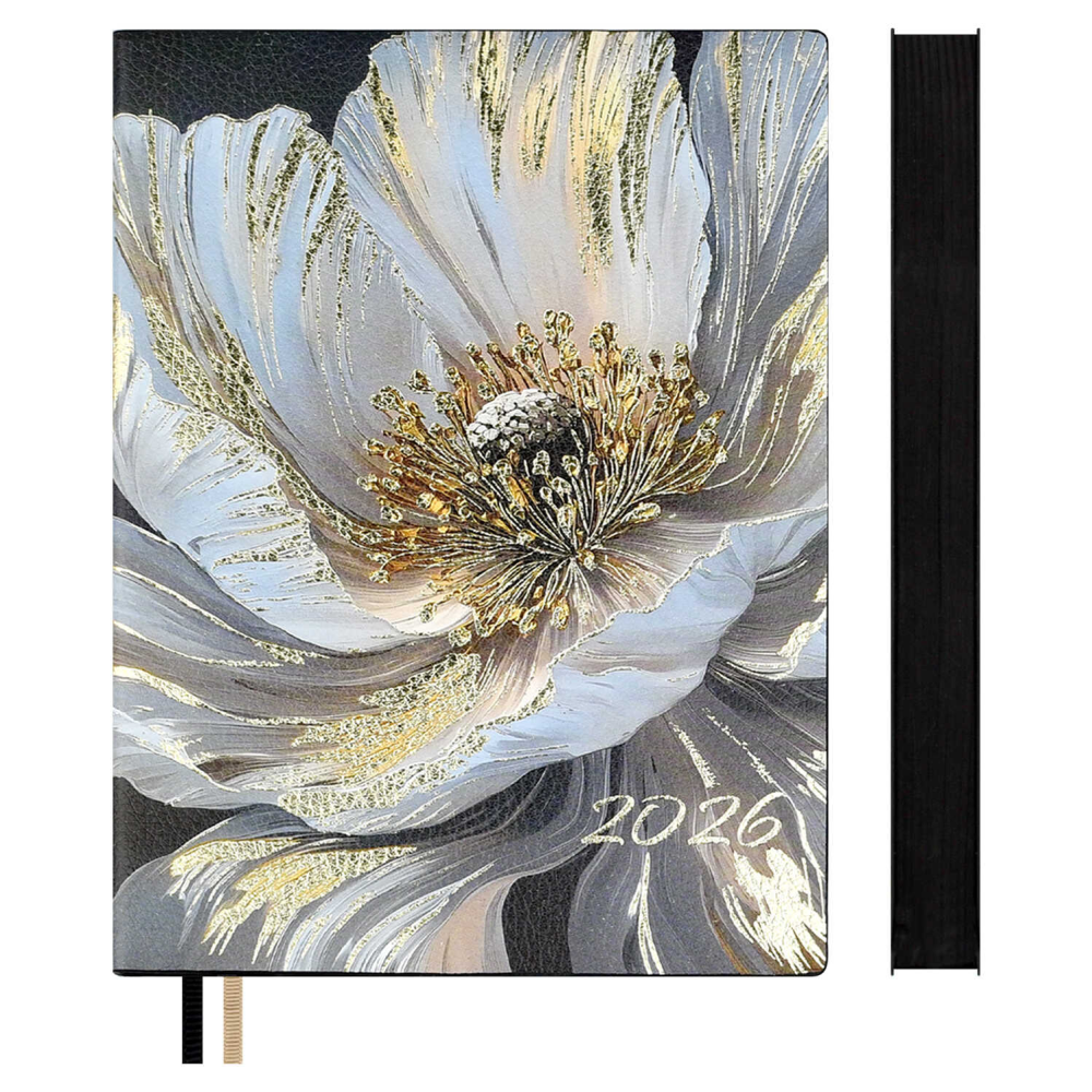 Ежедневник датированный "Белый мак", А6, 352 страницы, белый, 2026