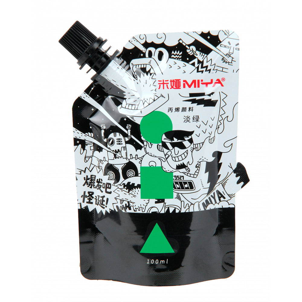 Краски акриловые "Himi Miya", 005 бледно-зеленый, 100 мл, дой-пак