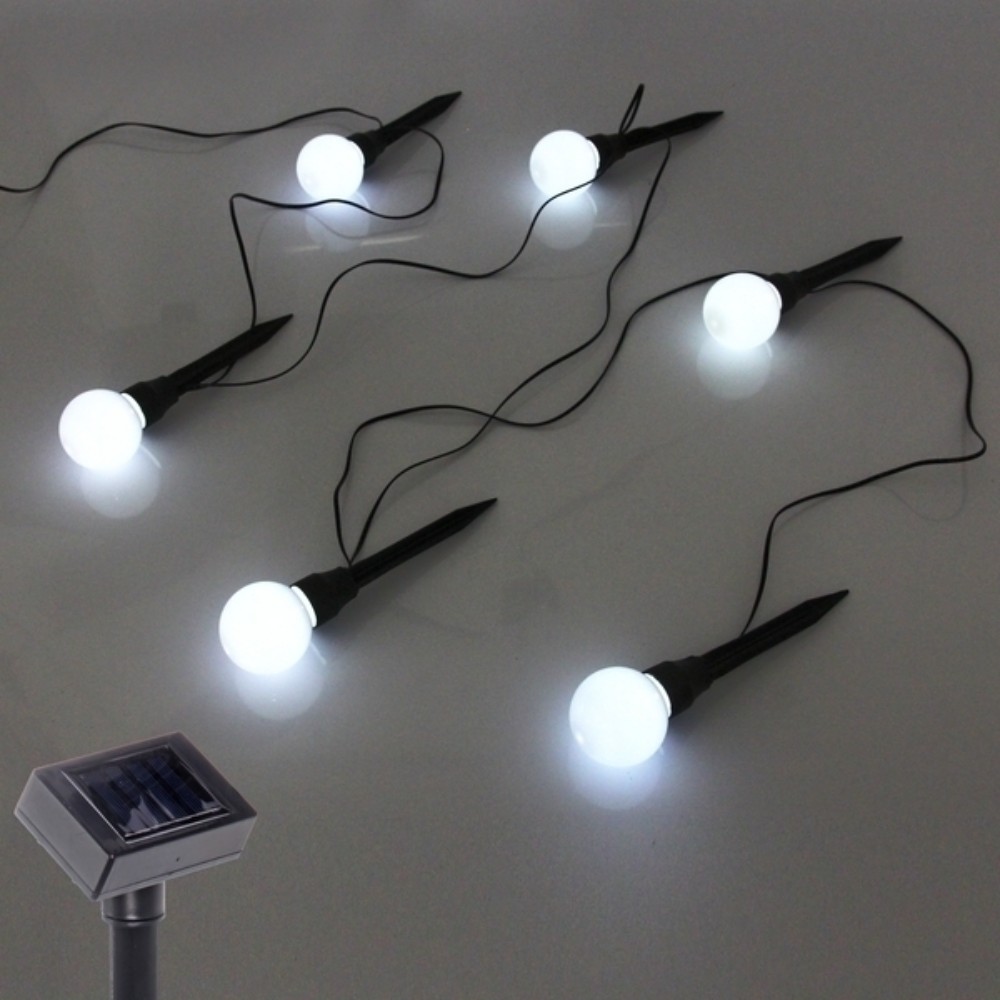 Гирлянда уличная "Светящийся шар", 3,5 м, 6 LED, белый, солнечная батарея - 4