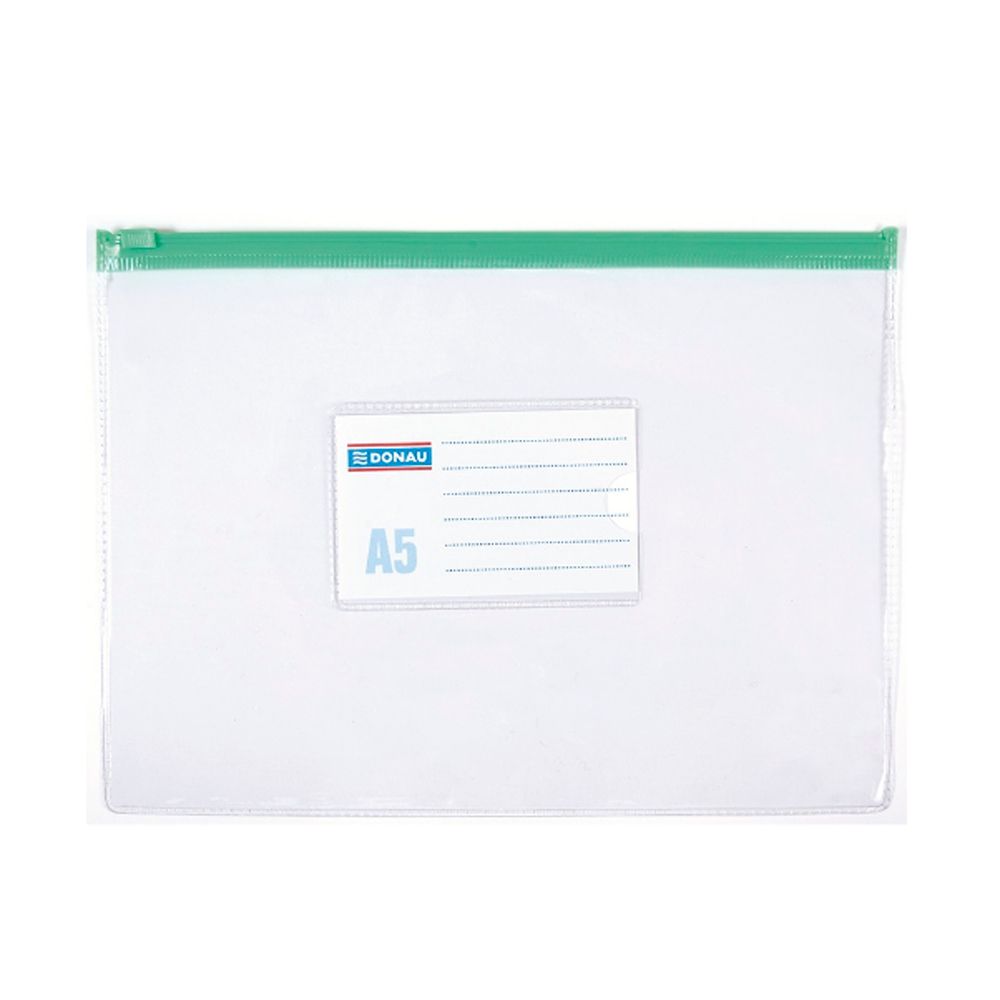 Папка-конверт на молнии "Donau", A5, прозрачный (ассорти) - 3