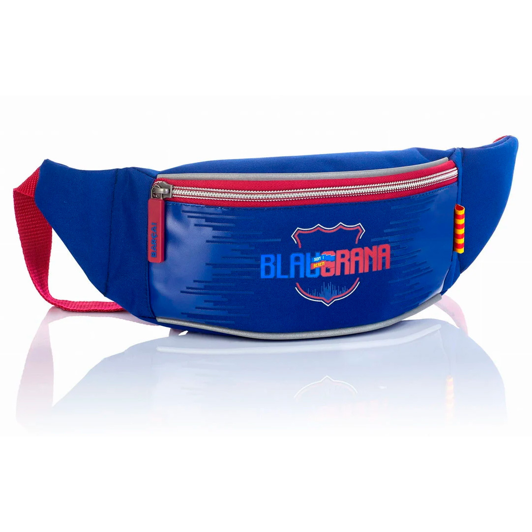 Сумка поясная "Barca Fan", синий, красный