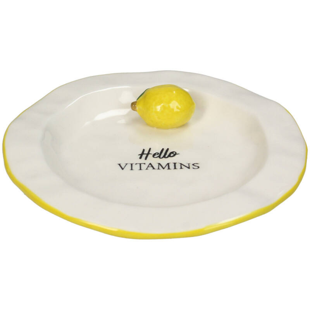 Тарелка фарфоровая "Lemon", 15.4х15.4 см, белый