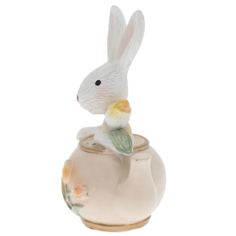 Фигурка "Заяц в чайнике", 8 x 5 x 10 см, бежевый - 5