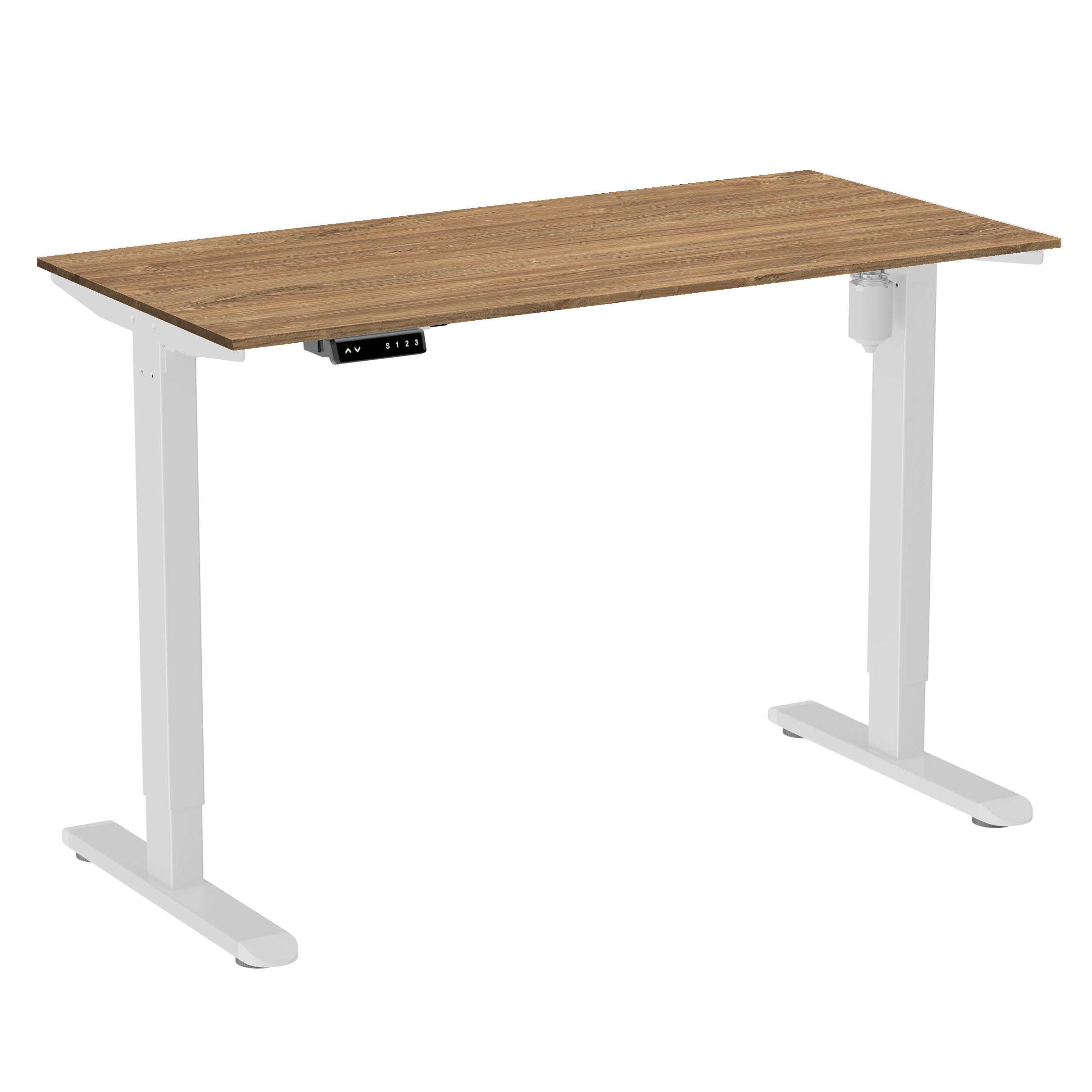 Стол с электроприводом WellDesk Light 1300x675х18 белый/дуб канзас коричневый (9116310+9072451)