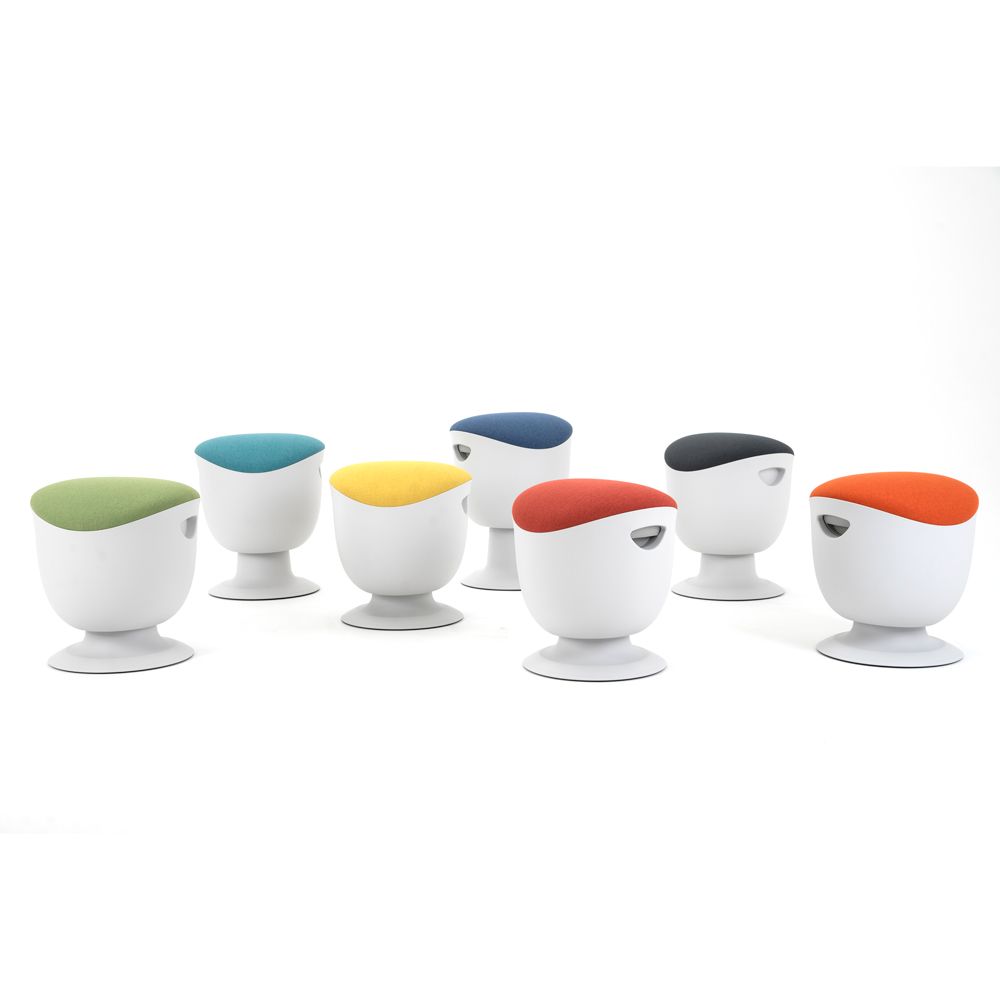 Стул для активного сиденья "Tulip", пластик, белый, голубой  - 3