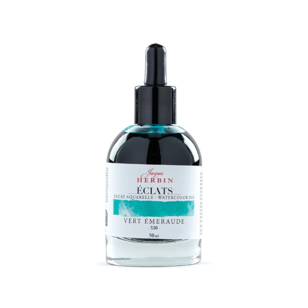 Чернила акварельные "Herbin. Eclats", изумрудный, 50 мл.