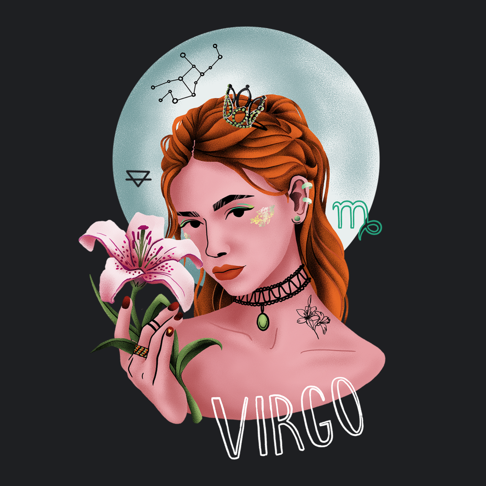 Футболка унисекс "Дева", черный, M-L